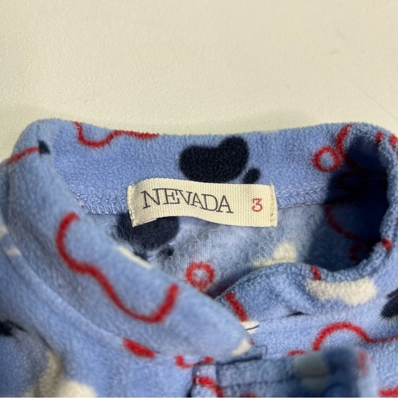 Charming Blue Cartoon Print Fleece Kids Footie - Picture 3 of 3